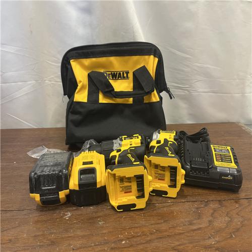 AS-ISDEWALT 20V MAX XR Hammer Drill and ATOMIC Impact Driver 2 Tool Cordless Combo Kit with (2) 4.0Ah Batteries, Charger, and Bag