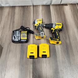 AS IS DEWALT 20V MAX XR Hammer Drill and ATOMIC Impact Driver 2 Tool Cordless Combo Kit with (2) 4.0Ah Batteries, Charger, and Bag