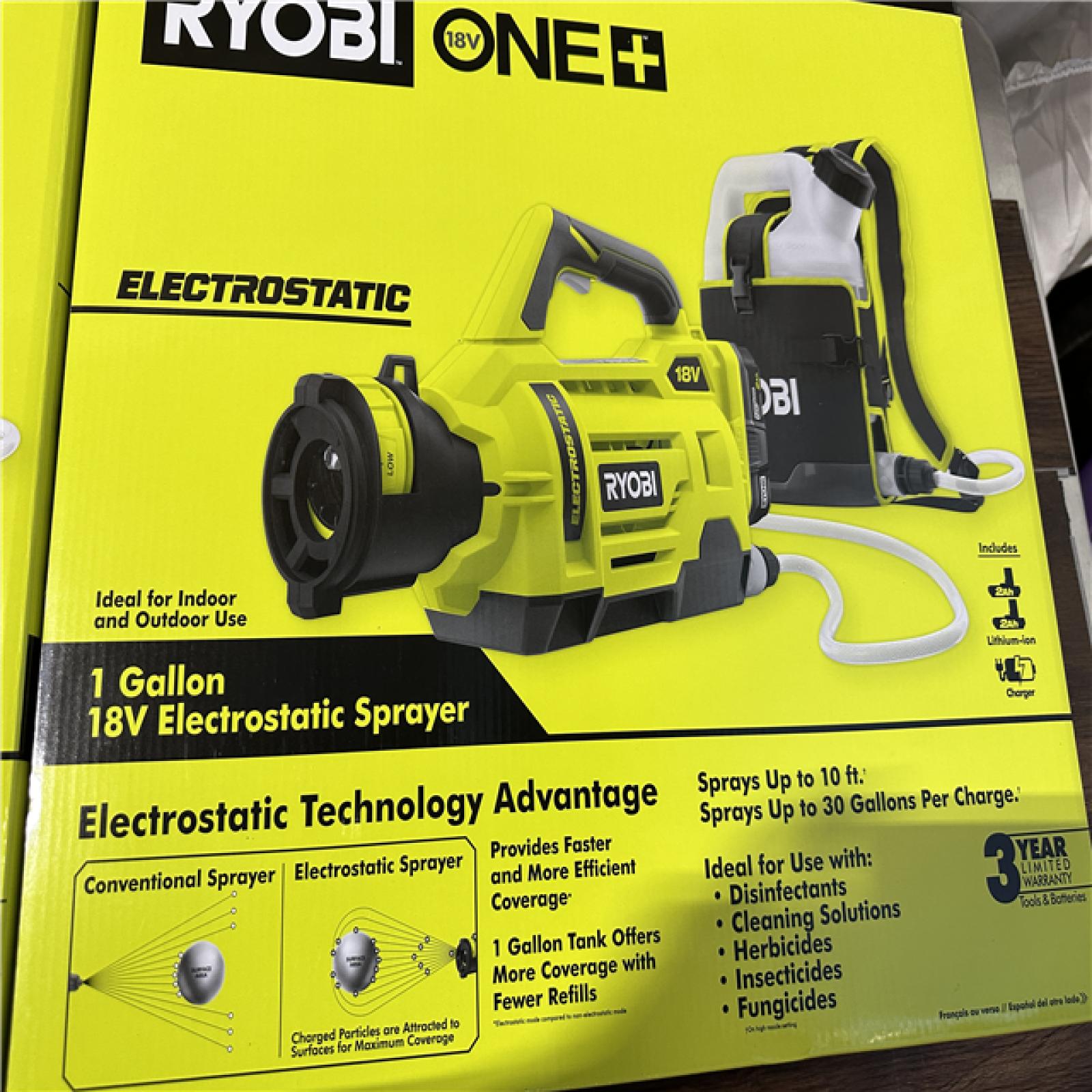 California NEW Ryobi 1 Gallon 18V Electrostatic Sprayer, Includes (2) Batteries & Charger (2 Pieces)