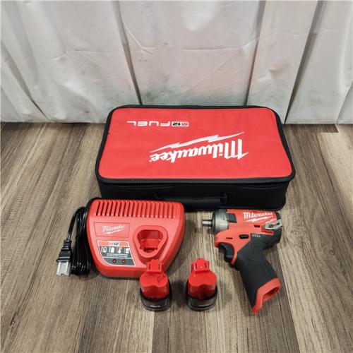 AS IS M12 FUEL SURGE 12V Lithium-Ion Brushless Cordless 1/4 in. Hex Impact Driver Compact Kit W/Two 2.0Ah Batteries, Bag