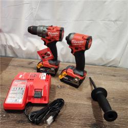 AS-IS Milwaukee M18 FUEL 18V Lithium-Ion Brushless Cordless Hammer Drill and Impact Driver Combo Kit (2-Tool) with 2 Batteries