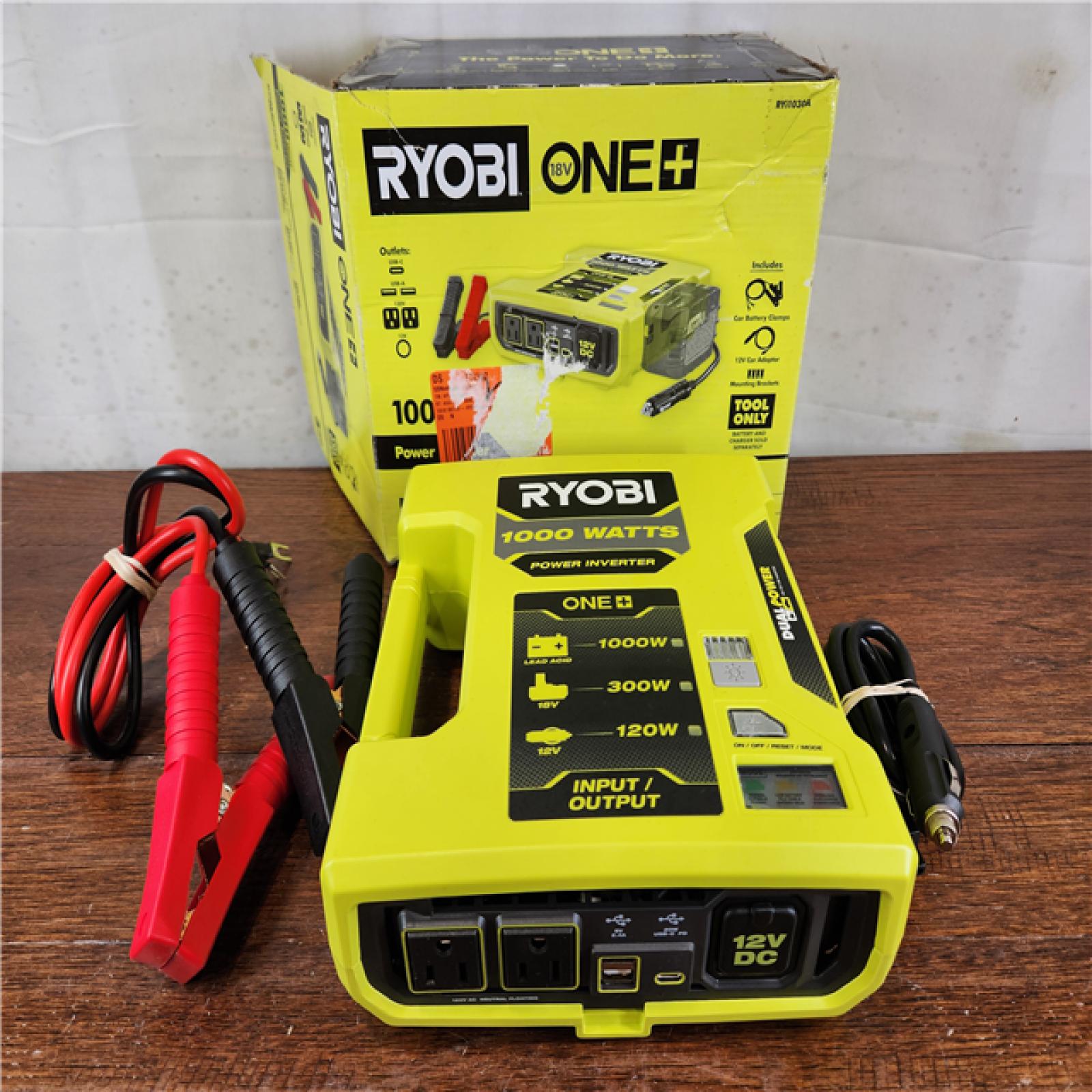 AS-IS RYOBI ONE+ 18V 1000-Watt Max 12-Volt Automotive Power Inverter