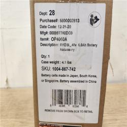 Phoenix Location NEW Sealed Ryobi 40-Volt Lithium-Ion 6 Ah High Capacity Battery OP4060