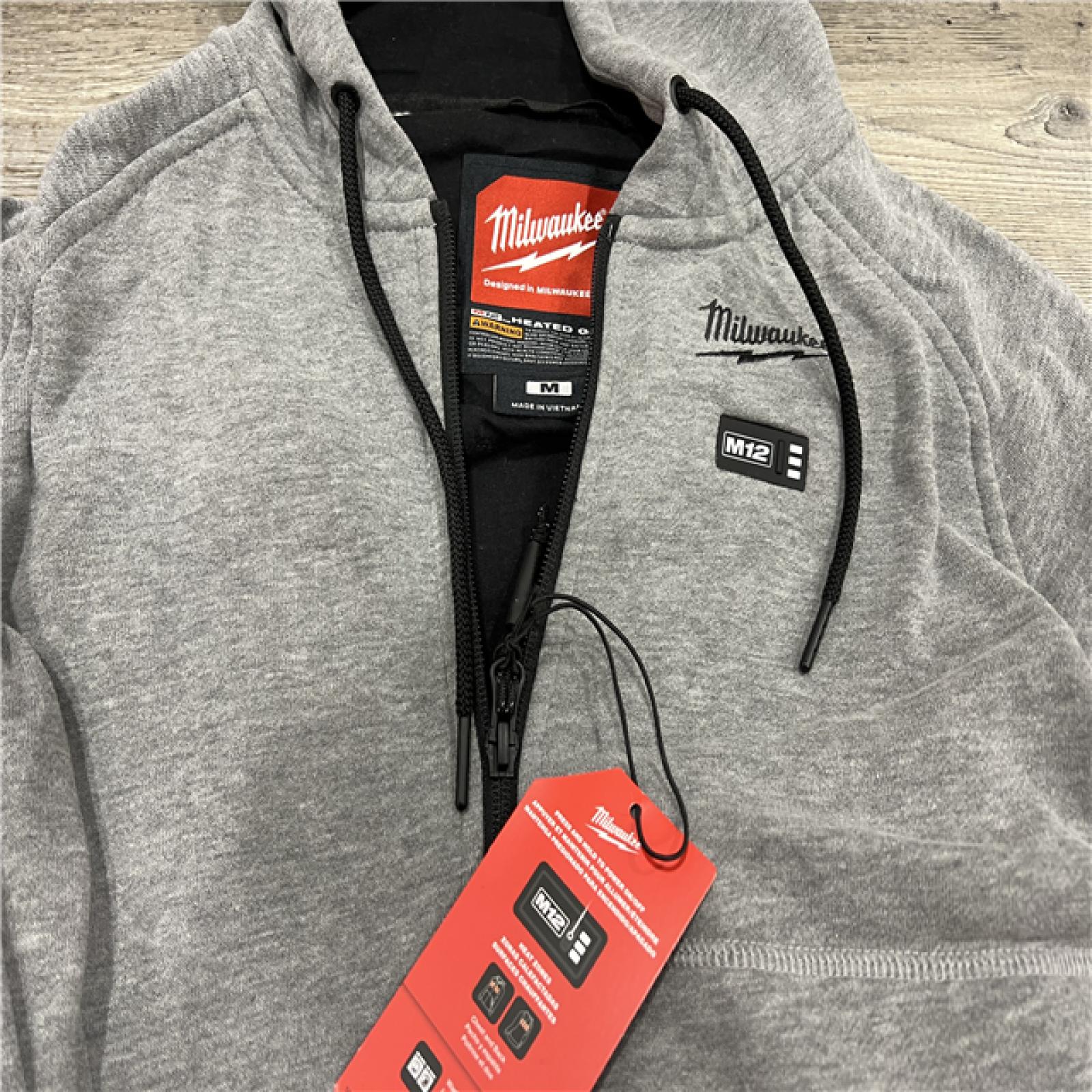 AS-IS Milwaukee Women's Medium M12 12-Volt Lithium-Ion Cordless Gray Heated Jacket Hoodie Kit