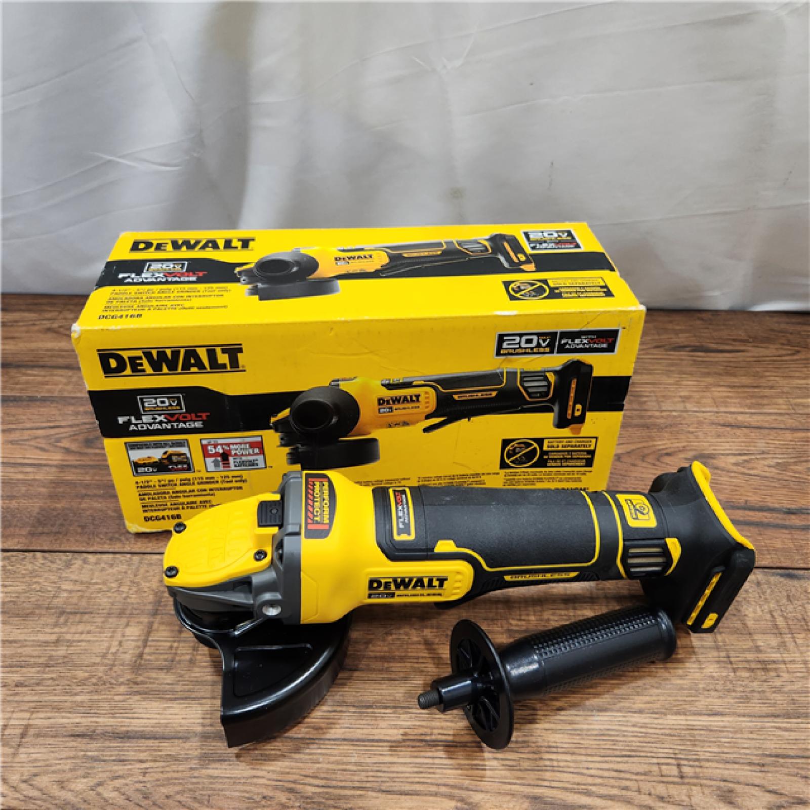 AS-IS 20V MAX Cordless Brushless 4.5 - 5 in. Paddle Switch Angle Grinder with FLEXVOLT ADVANTAGE (Tool Only)