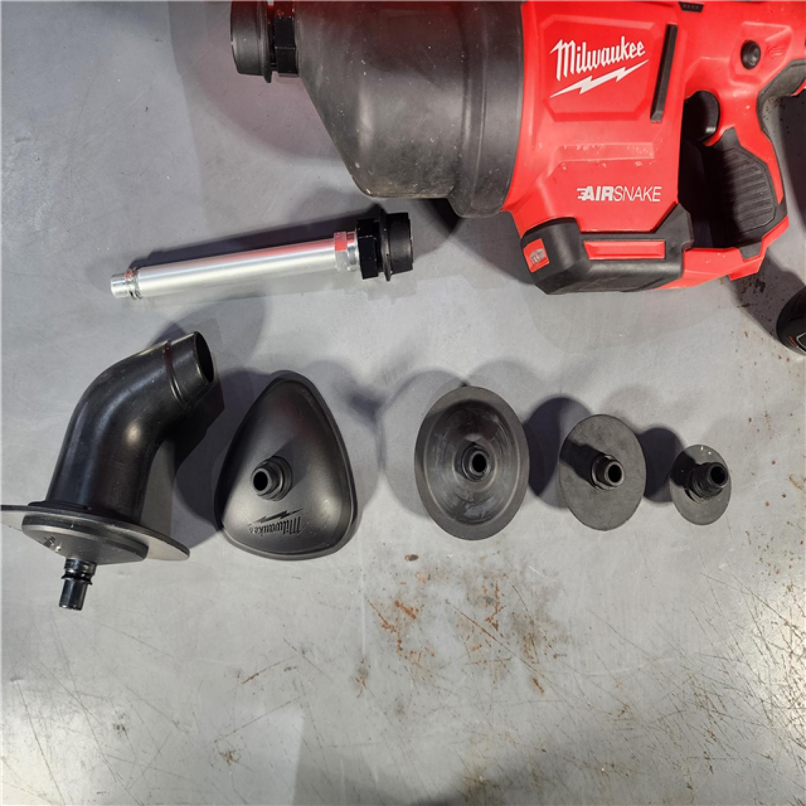 HOUSTON LOCATION - AS-IS M12 12-Volt Lithium-Ion Cordless Drain Cleaning Airsnake Air Gun Kit with (1) 2.0Ah Battery, Toilet Attachments