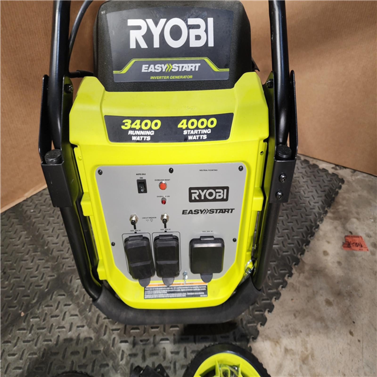 HOUSTON LOCATION - AS-IS (APPEARS LIKE NEW) RYOBI 4000-Watt Recoil Start Gasoline Powered Digital Inverter Generator with CO Shutdown