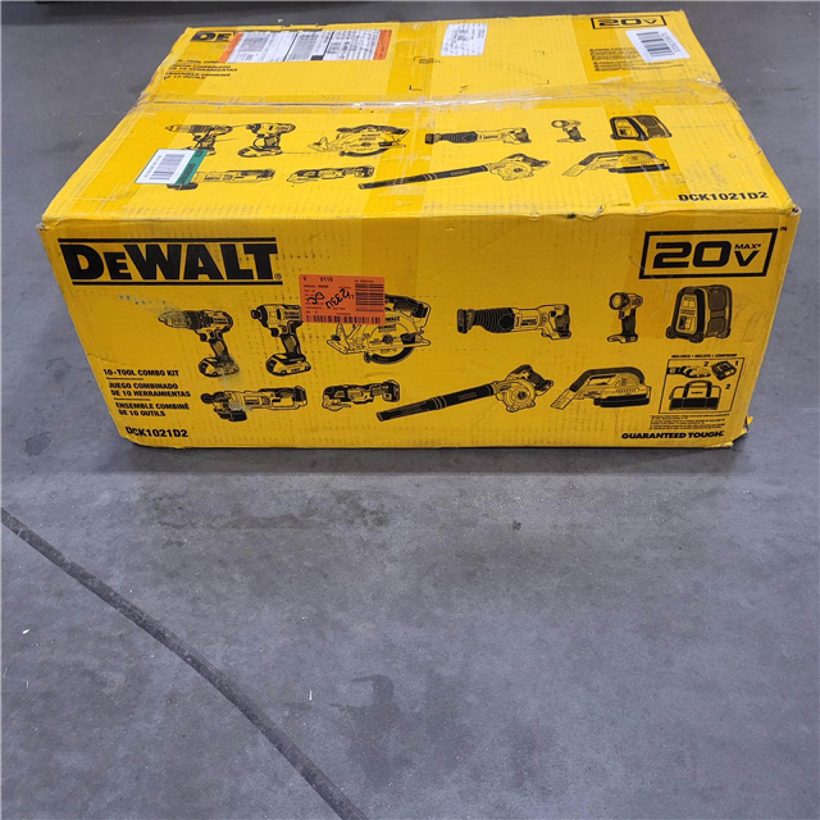 NEW! DEWALT 20-Volt Max Lithium-Ion 10-Tool Cordless Combo Kit with Two 2.0 Ah Batteries, Charger and 2 Bags