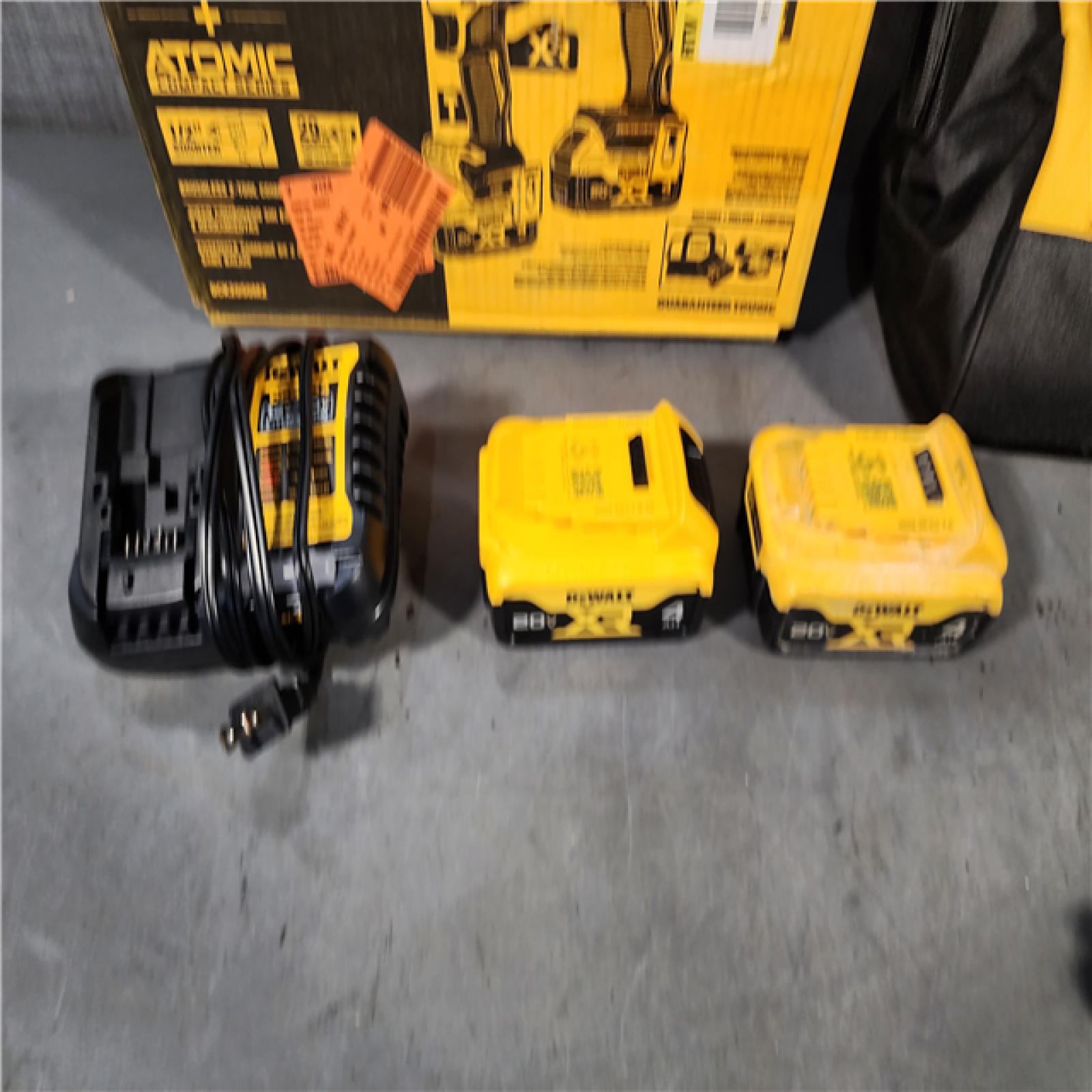 HOUSTON LOCATION - AS-IS DEWALT 20V MAX XR Hammer Drill and ATOMIC Impact Driver 2 Tool Cordless Combo Kit with (2) 4.0Ah Batteries, Charger, and Bag