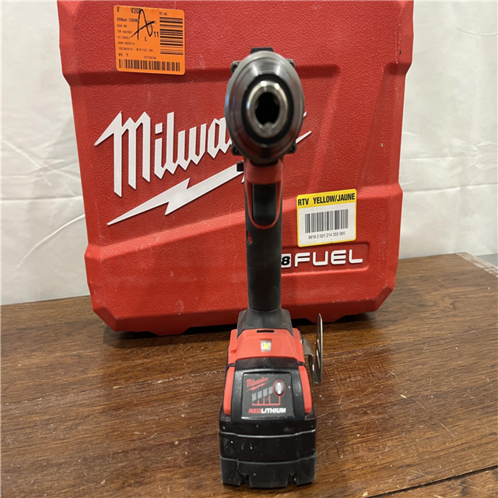 AS-IS Milwaukee 2904-22 Hammer Drill Driver Kit with Batteries  Charger & Tool Case  Red