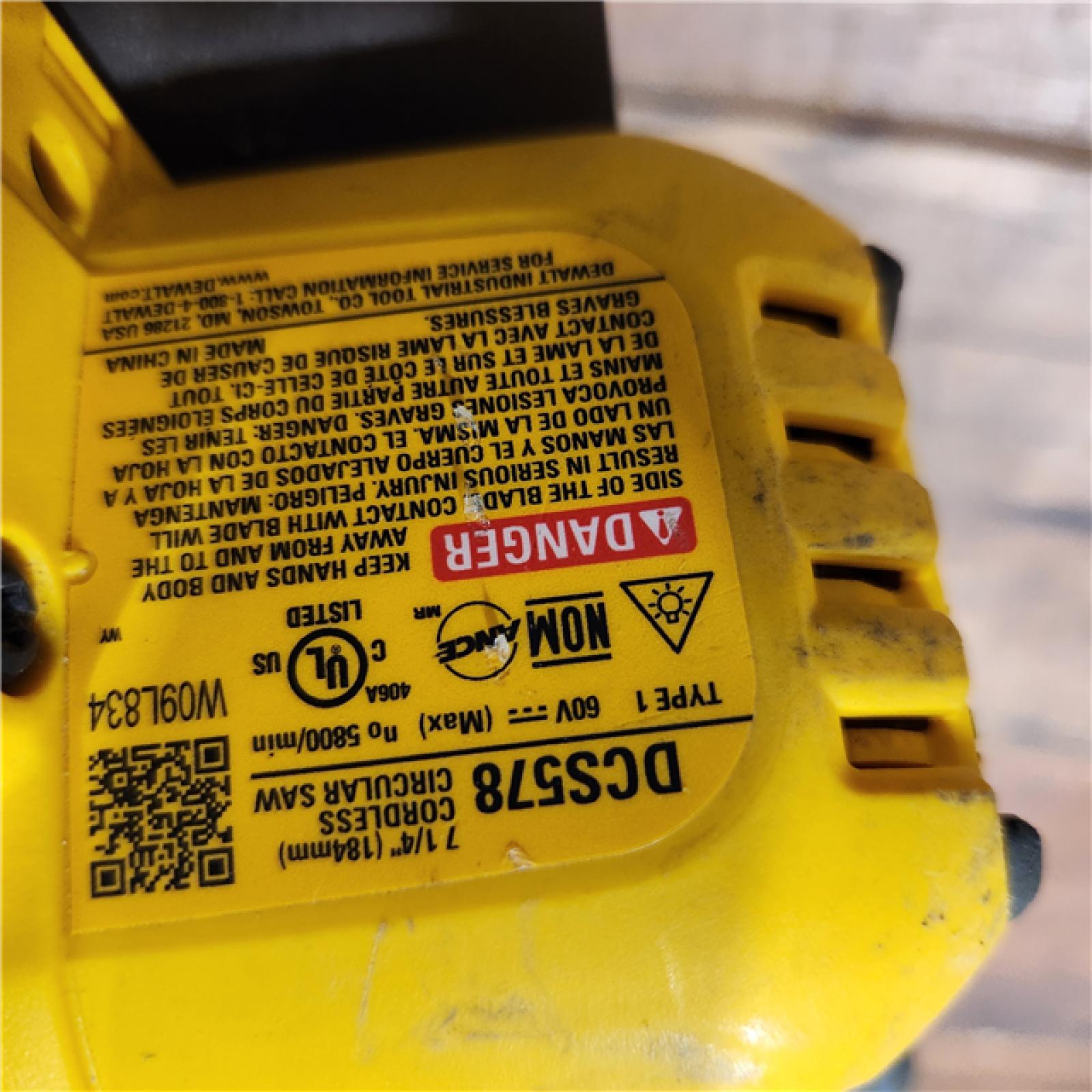 AS-IS FLEXVOLT 60V MAX Cordless Brushless 7-1/4 in. Wormdrive Style Circular Saw (Tool Only)