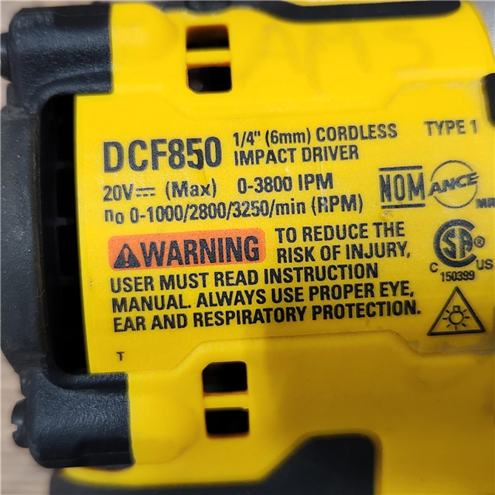 AS-IS DeWalt DCF850B 20V Cordless Brushless Compact 1/4 Impact Driver (Tool Only)