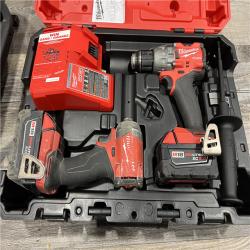 AS-IS Milwaukee M18 FUEL 18V Lithium-Ion Brushless Cordless Hammer Drill and Impact Driver Combo Kit (2-Tool) with 2 Batteries