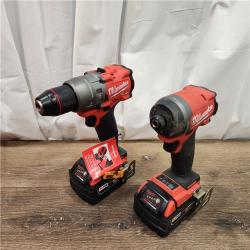 AS-IS Milwaukee M18 FUEL 18V Lithium-Ion Brushless Cordless Hammer Drill and Impact Driver Combo Kit (2-Tool) with 2 Batteries