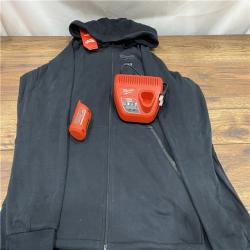 AS IS Milwaukee 306B-21L 12V Heated Hoodie Kit Black (Large) with 2.0Ah Lithium Ion Battery & Charger