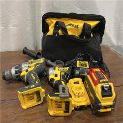 AS-ISDEWALT 20V MAX Cordless Brushless Hammer Drill/Driver 2 Tool Combo Kit with FLEXVOLT ADVANTAGE