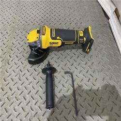 Houston location AS-IS DEWALT 20V MAX Cordless Brushless 4.5 - 5 in. Paddle Switch Angle Grinder with FLEXVOLT ADVANTAGE (Tool Only)