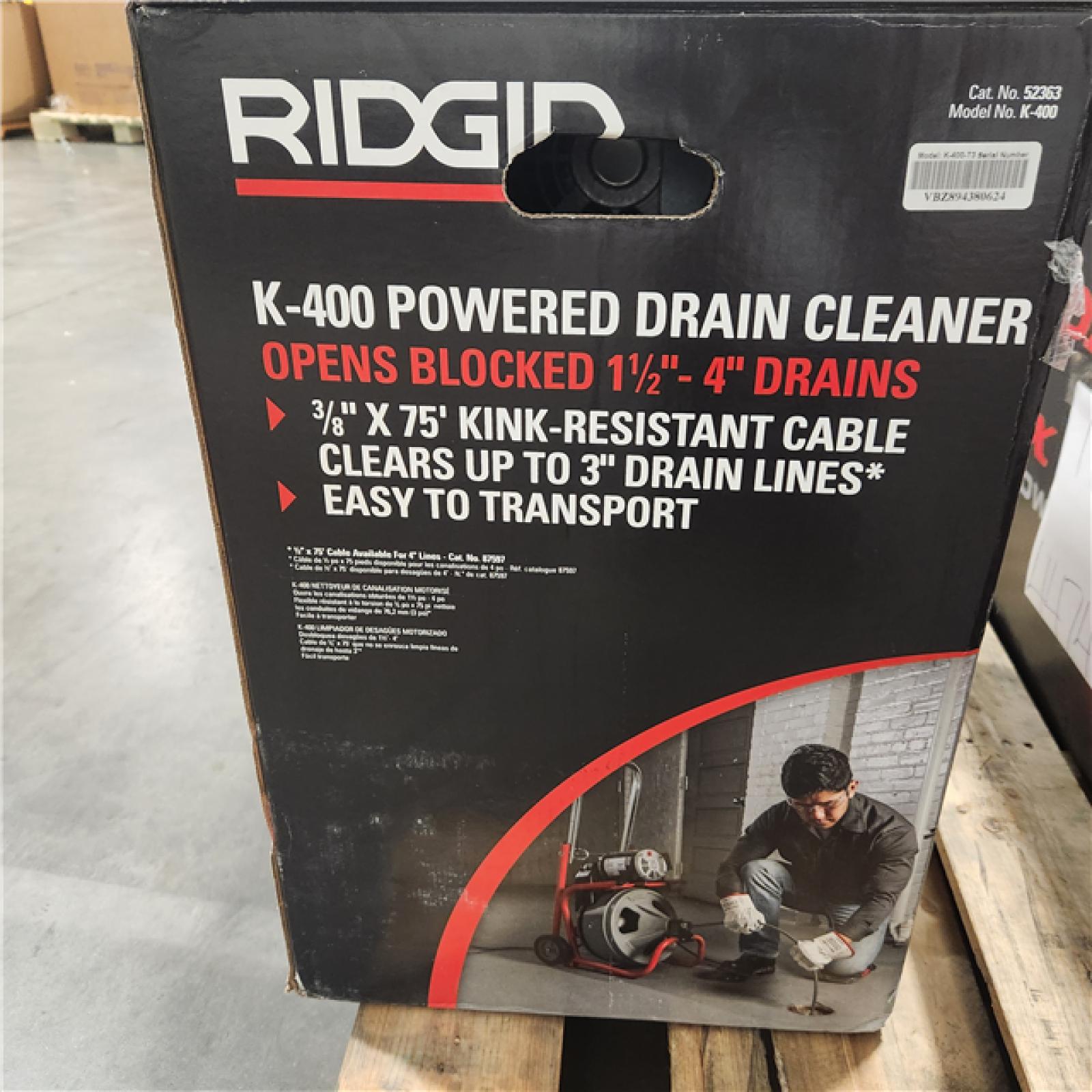 Dallas Location - As-Is K-400 Drain Cleaning Snake Auger