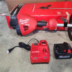 HOUSTON LOCATION - AS-IS M18 FUEL 18V Brushless Cordless 17 in. Dual Battery Straight Shaft String Trimmer with (2) 8.0 Ah Batteries and Charger