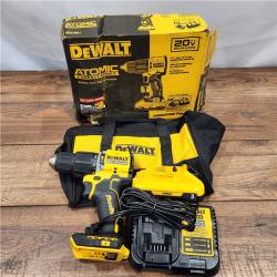 AS-IS DeWalt ATOMIC 20-Volt Lithium-Ion Cordless 1/2 in. Compact Hammer Drill with 3.0Ah Battery, Charger and Bag