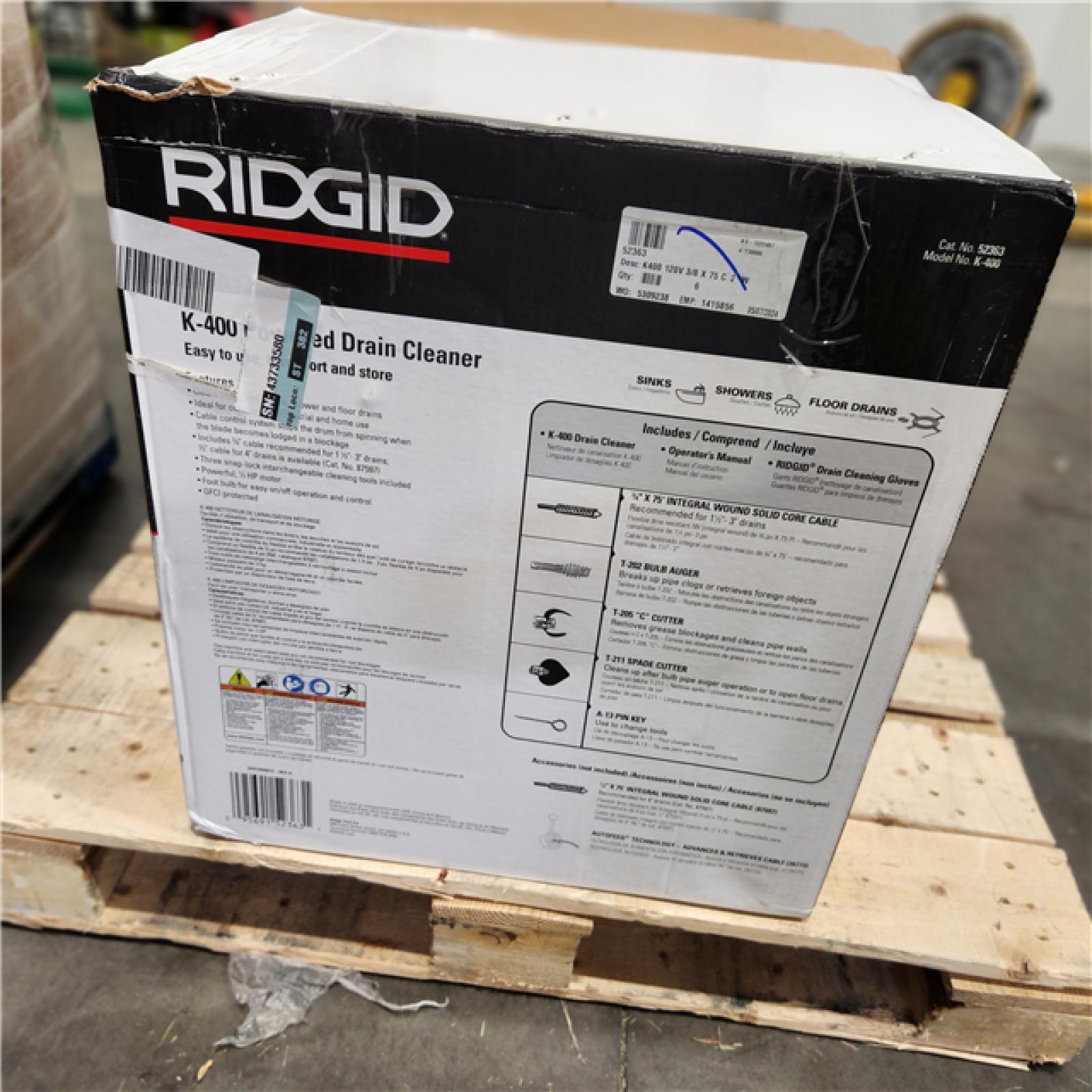 Dallas Location - As-Is RIDGID K-400 Drain Cleaning Snake Auger