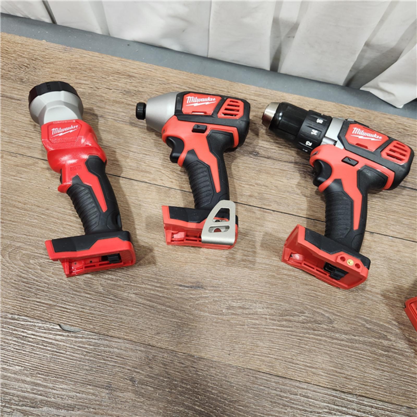 AS-IS M18 18V Lithium-Ion Cordless Combo Kit (5-Tool) with (2) Batteries, Charger and Tool Bag