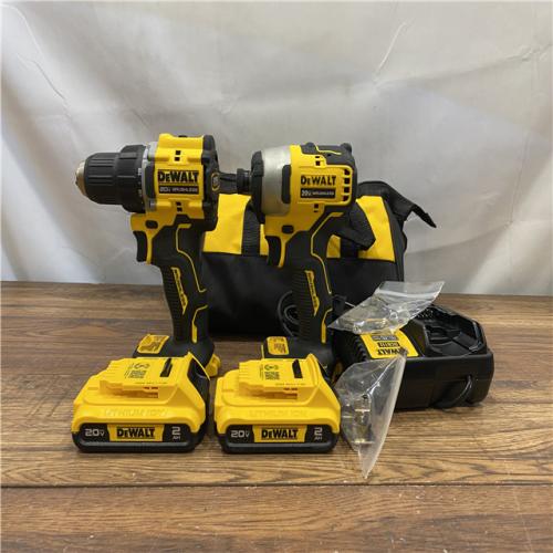 AS-IS DEWALT ATOMIC 20-Volt MAX Lithium-Ion Cordless Combo Kit (2-Tool) with (2) 2.0Ah Batteries, Charger and Bag