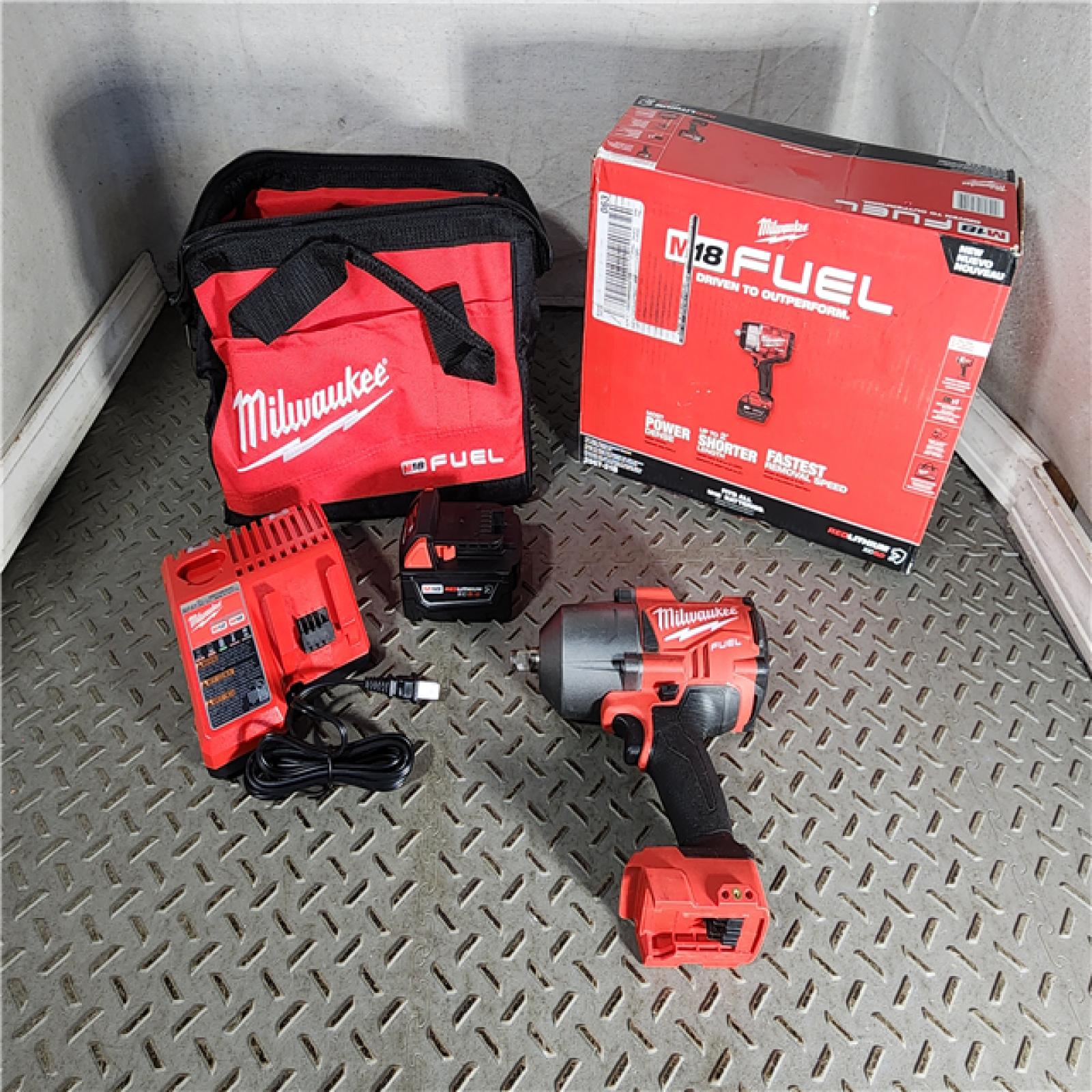 HOUSTON LOCATION - AS-IS Milwaukee M18 1/2 in. Cordless Brushless High Torque Impact Wrench Kit (Battery & Charger)