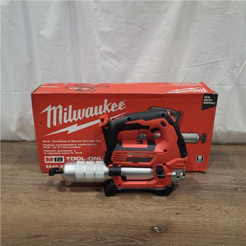 AS-IS Milwaukee Tool 10,000 PSI 14 Oz Battery-Operated Grease Gun - 48 Flexible Hose, 31 Strokes/oz | Part #2646-20