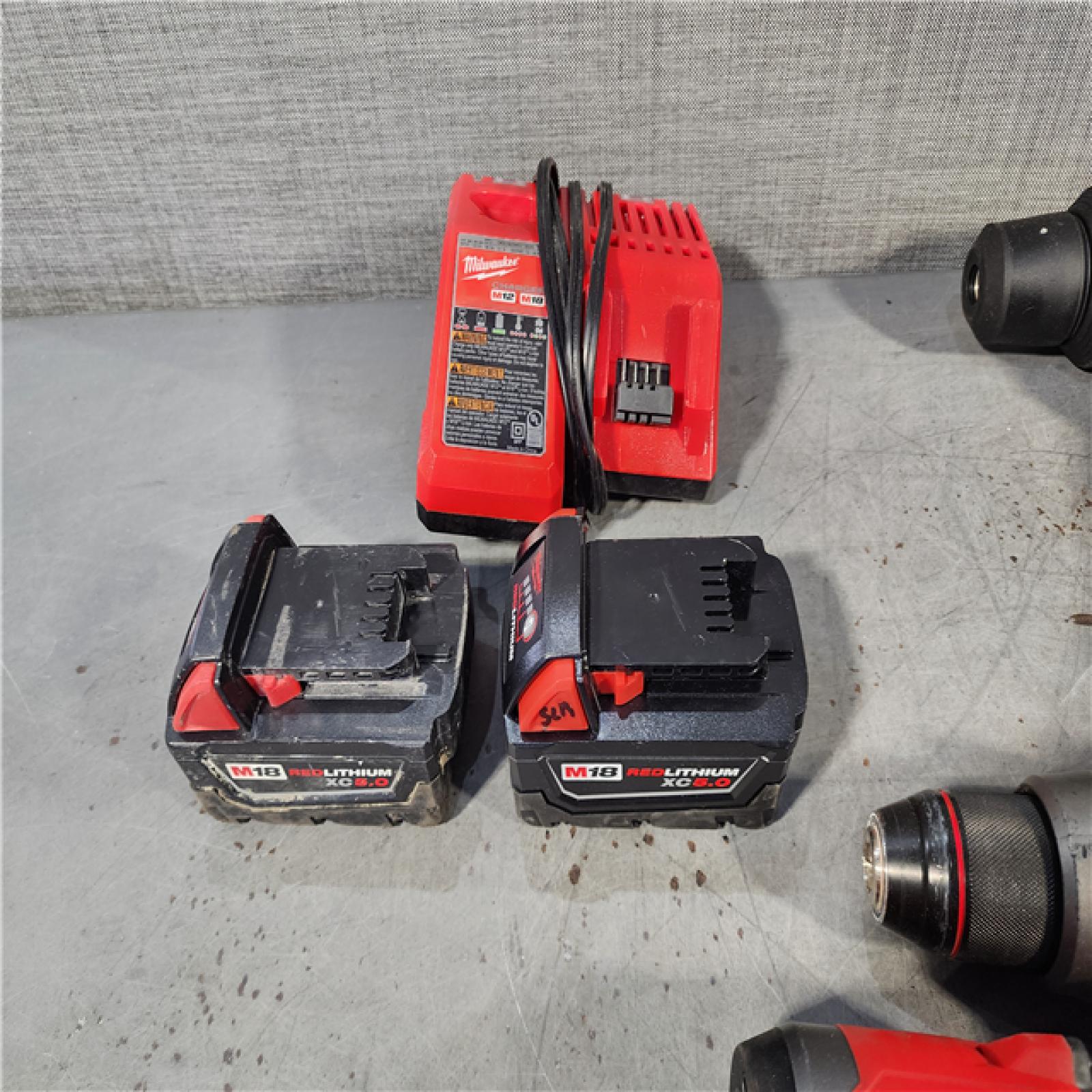 HOUSTON LOCATION - AS-IS Milwaukee 5 Tool Combo Kit W/ (2) Battery & Charger