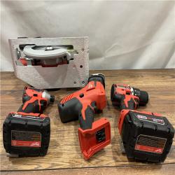 AS IS Milwaukee M18 18-Volt Lithium-Ion Brushless Cordless Combo Kit (4-Tool) with 2-Batteries, 1-Charger and Tool Bag