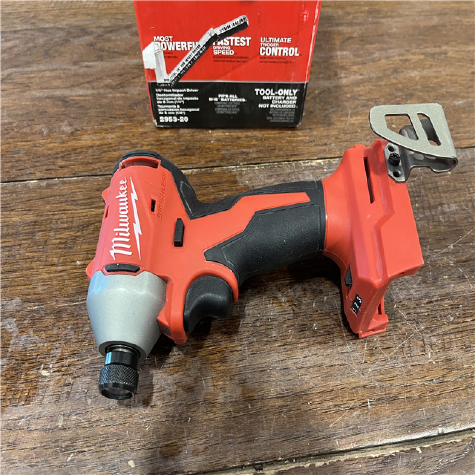 AS-ISMilwaukee 2953-20 18V Lithium-Ion Brushless Cordless 1/4   Hex Impact Driver Bare Tool  Red