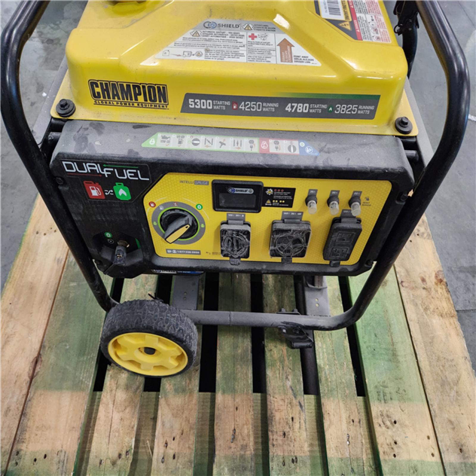 California AS-IS Champion Power Equipment 4250-Watt Recoil Start Duel Fuel Generator