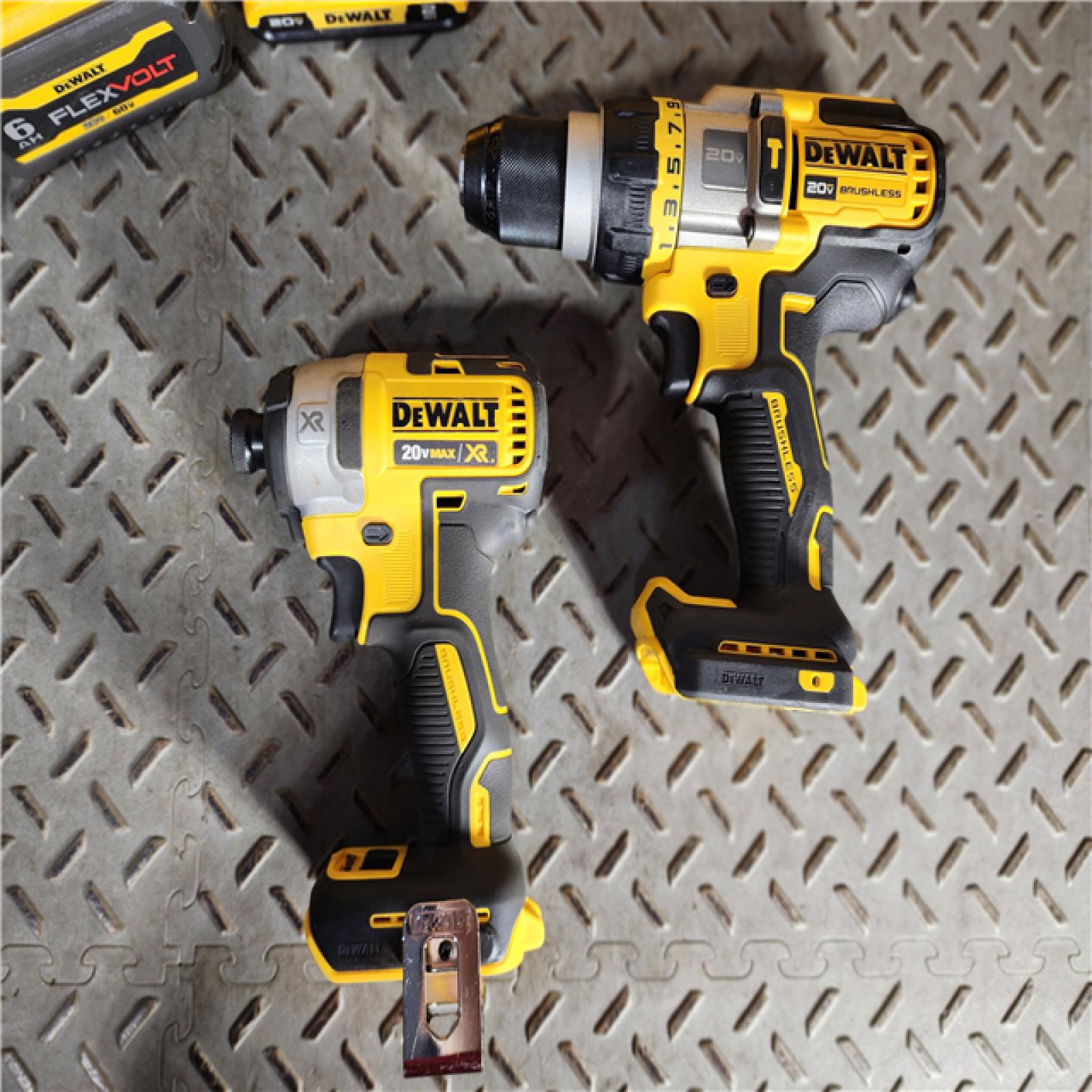 HOUSTON LOCATION - AS-IS (APPEARS LIKE NEW) 20V MAX Cordless Brushless Hammer Drill/Driver 2 Tool Combo Kit with FLEXVOLT ADVANTAGE