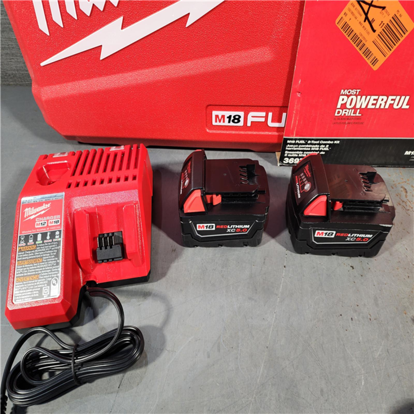 HOUSTON LOCATION - AS-IS (APPEARS LIKE NEW) Milwaukee M18 FUEL 18V Lithium-Ion Brushless Cordless Hammer Drill and Impact Driver Combo Kit (2-Tool) with 2 Batteries