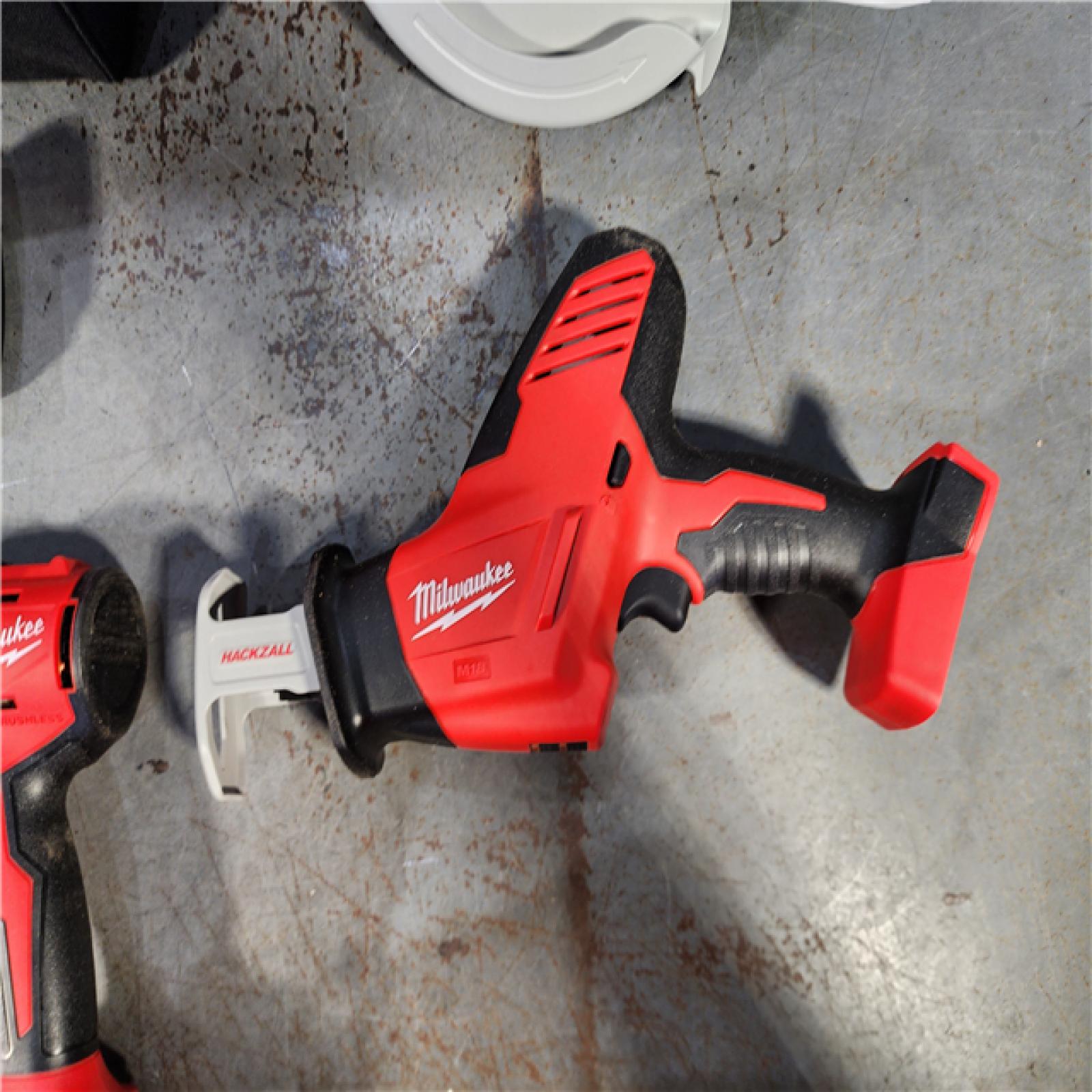 HOUSTON LOCATION - AS-IS (APPEARS LIKE NEW) Milwaukee M18 18-Volt Lithium-Ion Brushless Cordless Combo Kit (4-Tool) with 2-Batteries, 1-Charger and Tool Bag