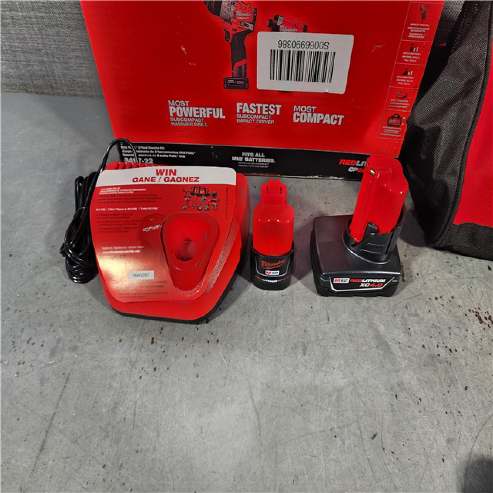 HOUSTON LOCATION - AS-IS (APPEARS LIKE NEW) Milwaukee 3497-22 12V Brushless Hammer Drill and Impact Driver Combo Kit