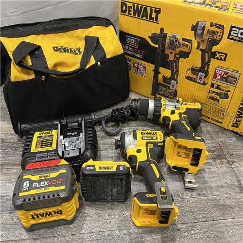 AS-IS 20V MAX Cordless Brushless Hammer Drill/Driver 2 Tool Combo Kit with FLEXVOLT ADVANTAGE