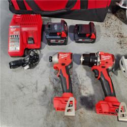 HOUSTON LOCATION - AS-IS (APPEARS LIKE NEW) Milwaukee M18 18-Volt Lithium-Ion Brushless Cordless Combo Kit (4-Tool) with 2-Batteries, 1-Charger and Tool Bag