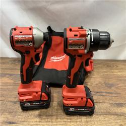 AS IS M18 18V Lithium-Ion Brushless Cordless Compact Drill/Impact Combo Kit (2-Tool) W/(2) 2.0 Ah Batteries, Charger & Bag