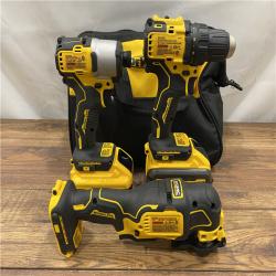 AS IS 20-Volt Lithium-Ion Cordless 3-Tool Combo Kit with FLEXVOLT 9 Ah and 20V 6 Ah Batteries and Charger