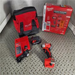 HOUSTON LOCATION - AS-IS (APPEARS LIKE NEW) Milwaukee M18 Compact Brushless 1/4  Hex Impact Driver Kit