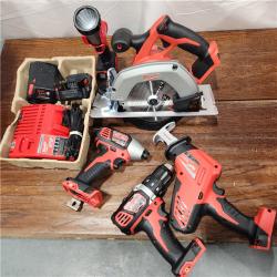 AS-IS Milwaukee M18 18-Volt Lithium-Ion Cordless Combo Tool Kit (5-Tool) with (1) 3.0Ah and (1) 1.5Ah Battery, (1) Charger, (1) Tool Bag