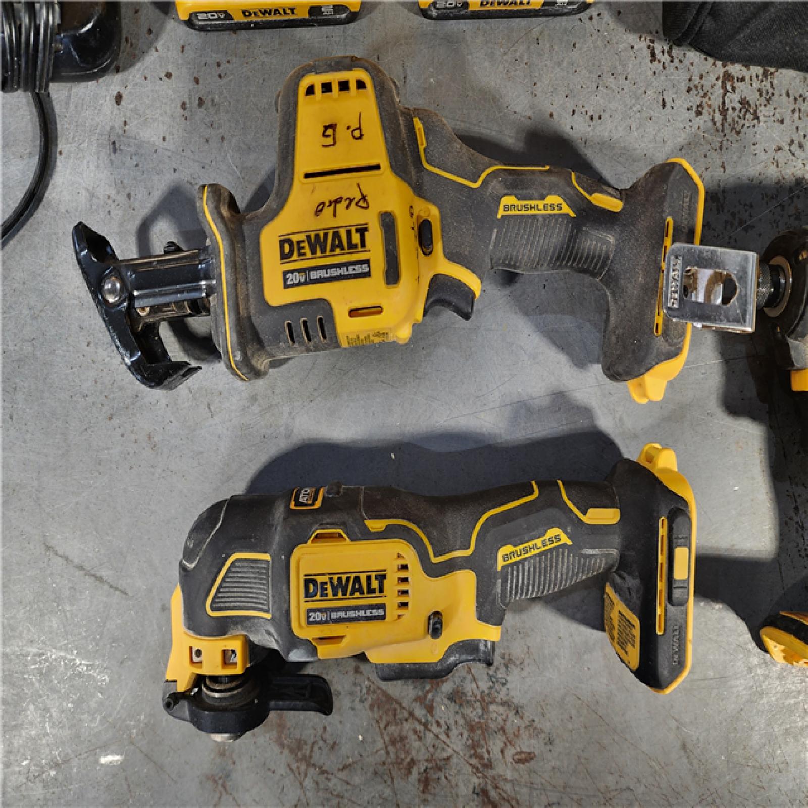 HOUSTON LOCATION - AS-IS DeWalt 20V MAX ATOMIC Cordless Brushless 4 Tool Combo Kit