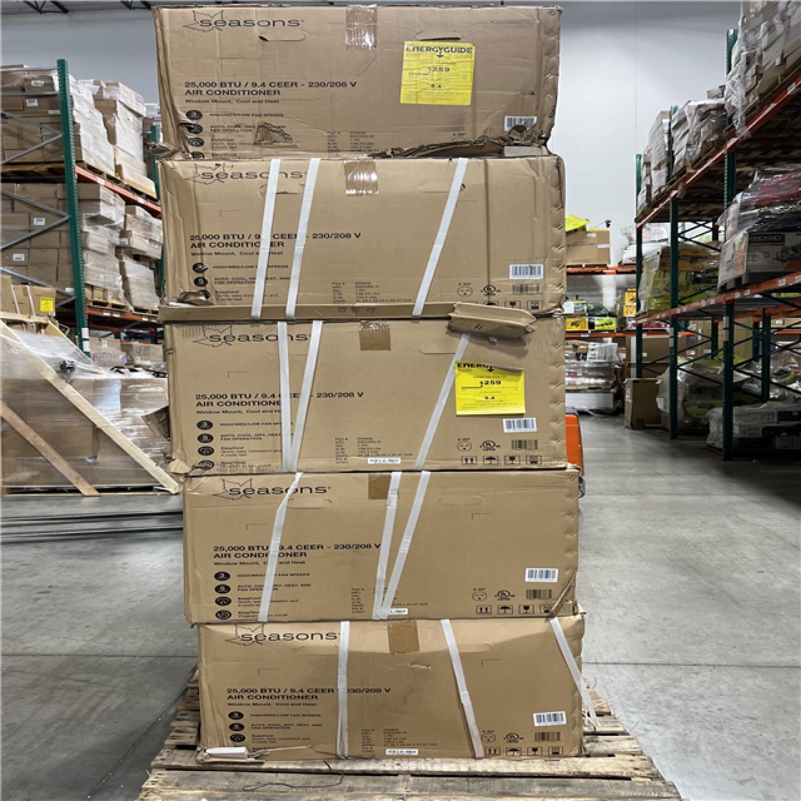 DALLAS LOCATION - Seasons 25,000 BTU 230/208-Volt Window Air Conditioner with Heat in White PALLET - (5 UNITS)