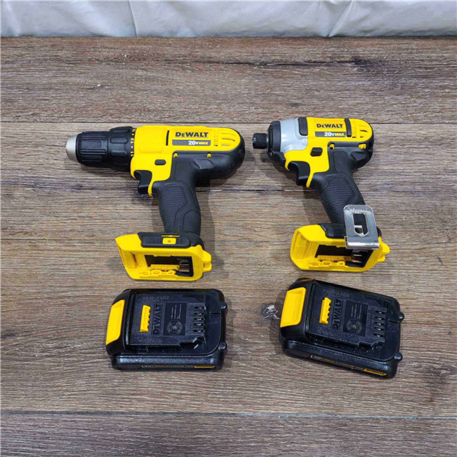 AS-IS DeWALTÂ® 20V MAX Cordless Drill Driver/Impact Driver Combo Kit 1.3 Ah Lithium Ion