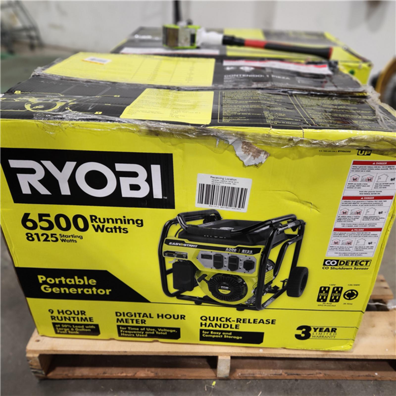 Dallas Location - As-Is RYOBI 6,500-Watt Gasoline Portable Generator