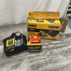 AS-IS DEWALT FLEXVOLT 20V/60V MAX Lithium-Ion 6.0Ah Battery Pack with 6 Amp Output Charger