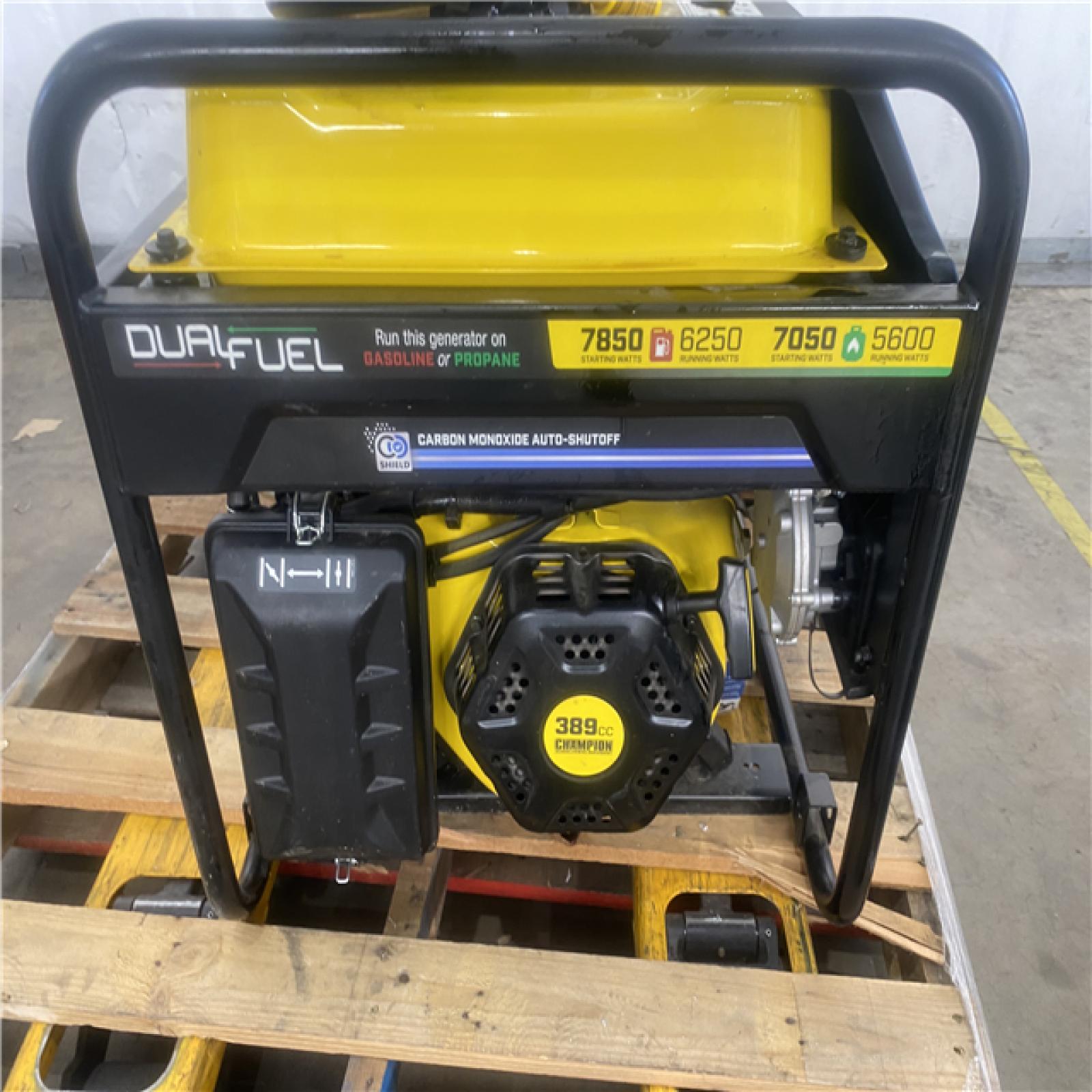 Houston Location - AS-IS Champion Global Power Equipment 7850 Starting Watt 6250 Running Watt and 5,300 Starting Watt 4,250 Running Watt Generator