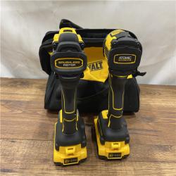 AS IS DEWALT 20V MAX XR Cordless Drill/Driver, ATOMIC Impact Driver 2 Tool Combo Kit, (2) 2.0Ah Batteries, Charger, and Bag